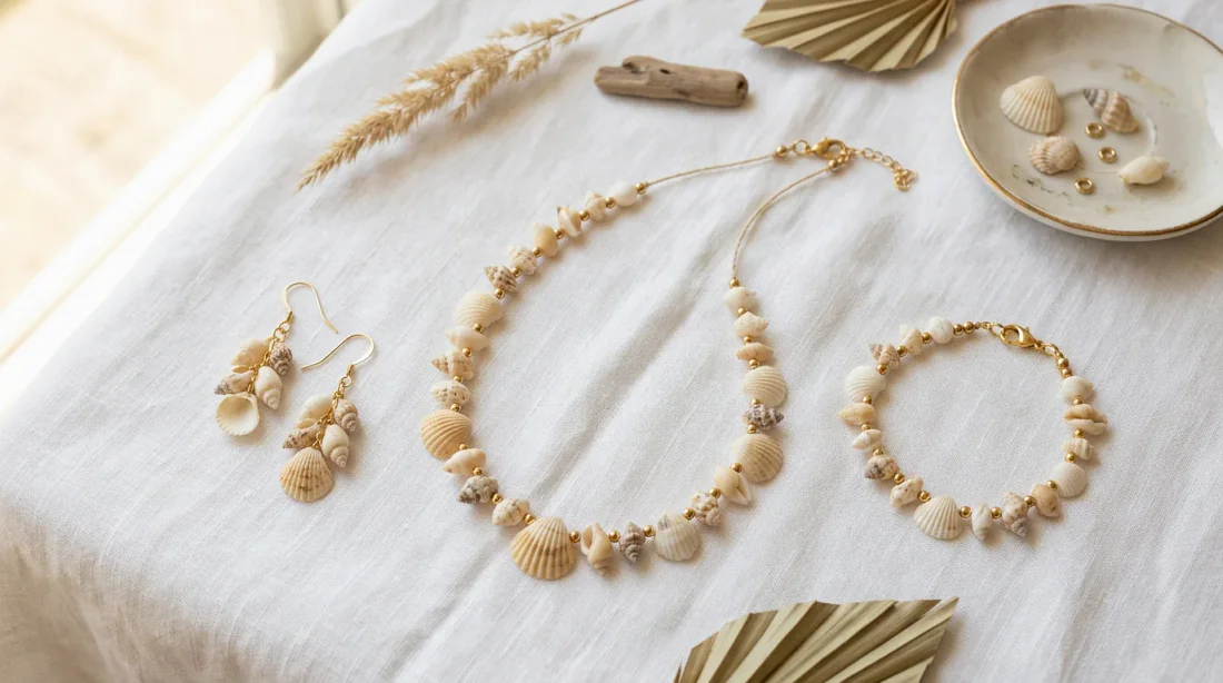 Coquillage posé sur de la pâte à modeler avec un clou prêt à percer, sans perceuse