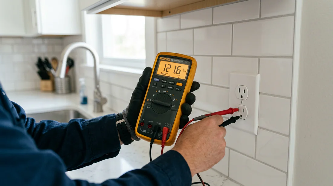 Vérification de la tension électrique avec un multimètre après installation