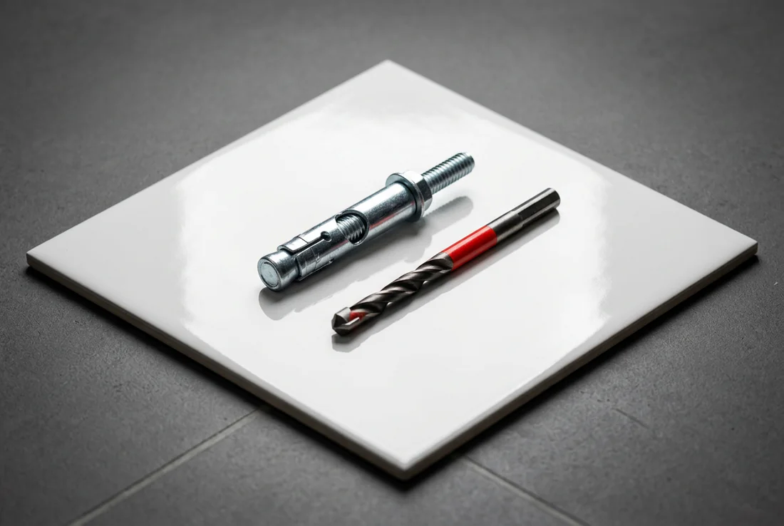 Sélection de différents forets dont un foret diamanté pour percer le carrelage.