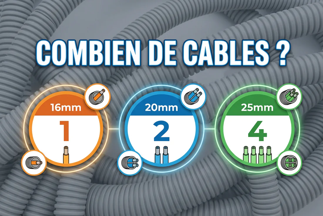Différents diamètres de gaines ICTA pour réseaux informatiques