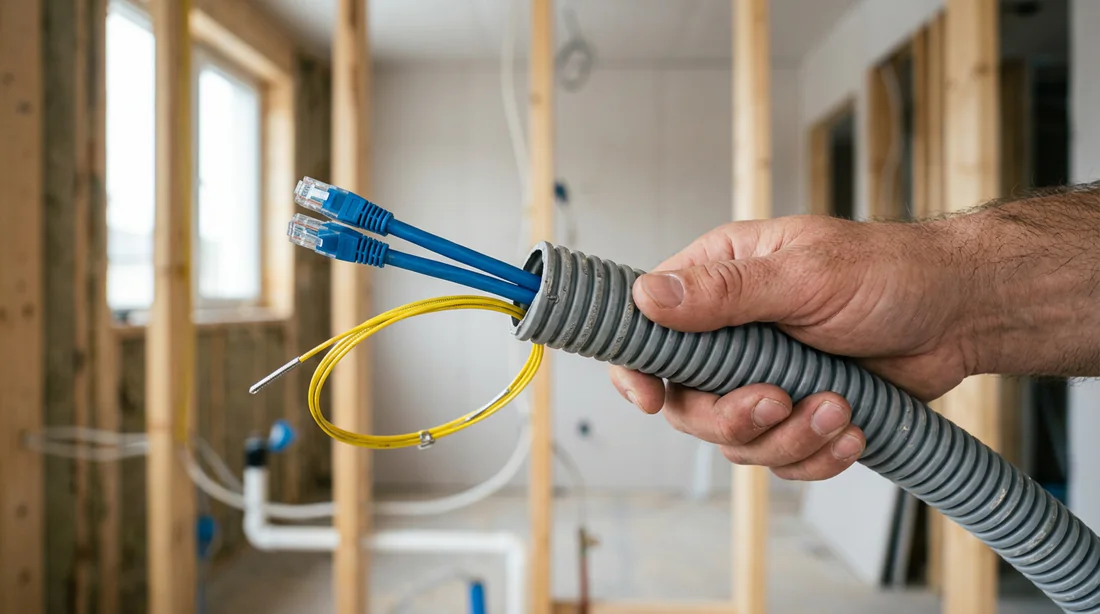 Utilisation de lubrifiant pour le passage de câbles ethernet