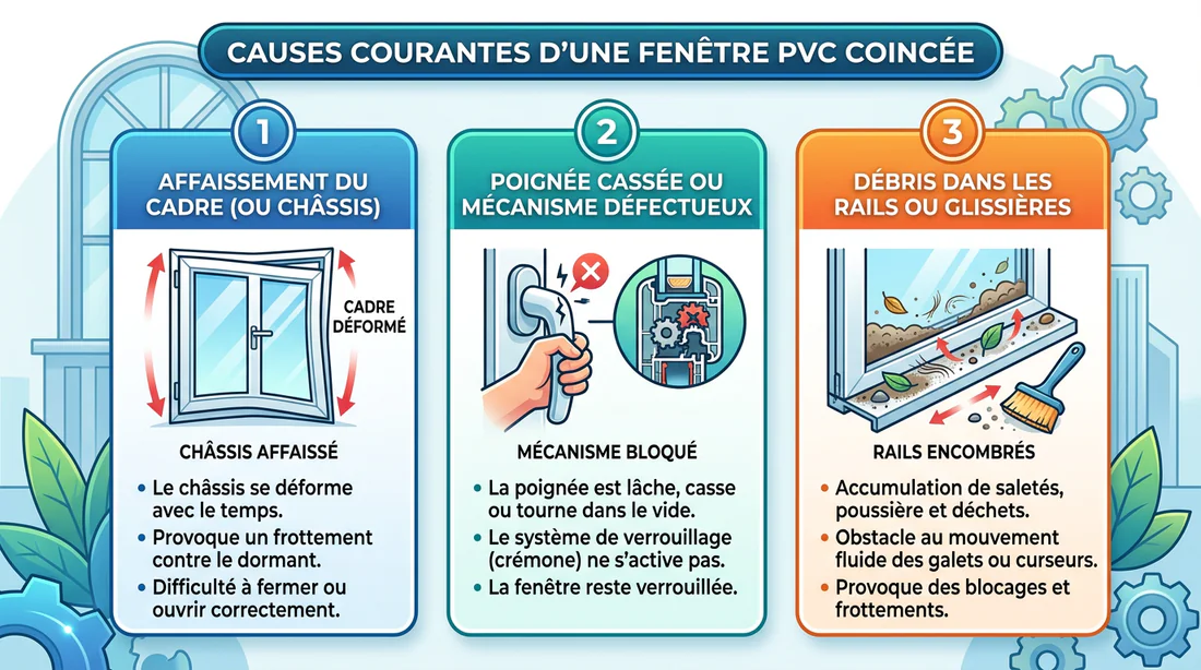 Réglage des charnières d'une fenêtre PVC avec une clé