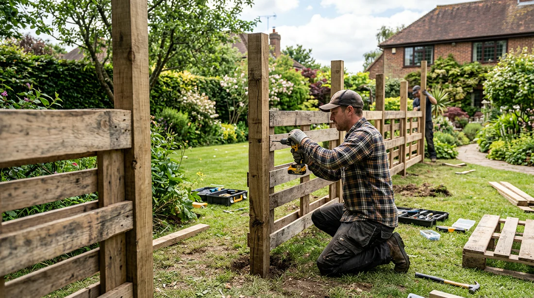 Application d'une lasure de protection sur une clôture en bois