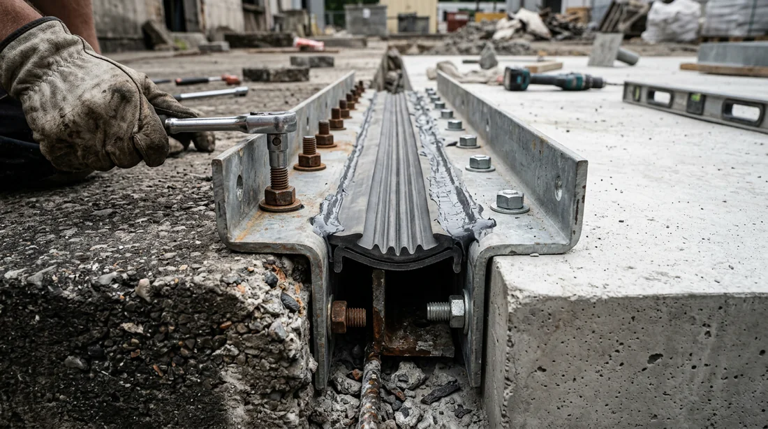 Coulage du béton frais dans le coffrage de l'extension de terrasse.